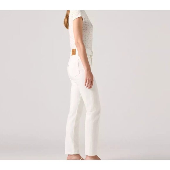 Levi's Premium 724 High Rise Slim Straight Jeans Cloud Dancer White 28x28 - Picture 2 of 8